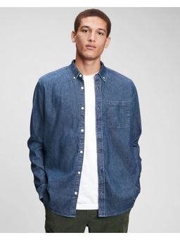 GAP - Indigo Blue Men Button-Down Collar Denim Shirt