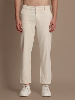 Bene Kleed - Men Cream Mid-Rise Straight Fit Cargos