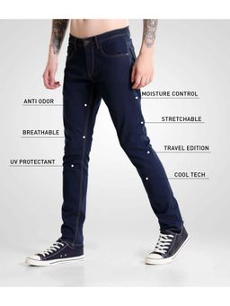 TURMS - Men Cool Tech Anti Odor UV Protectant Travel Edition Denim Indigo Jeans