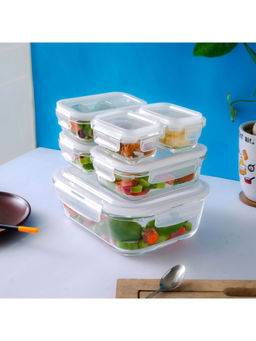 Femora - Borosilicate Glass Containers for Kitchen Rectengular (140ml 400ml1500ml)