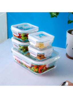 Femora - Borosilicate Glass Containers for KitchenRectengular & Square -180ml, 300ml , 1500ml
