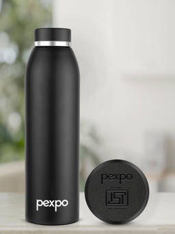 Pexpo - Jumbo Knight Black Stainless Steel Fridge Bottle - 750ml