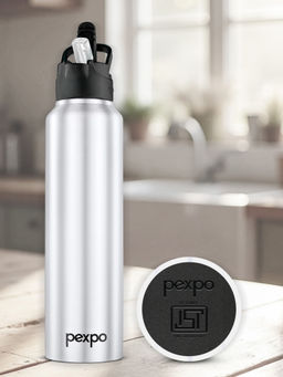 Pexpo - Chico Silver Stainless Steel Fridge Bottle-Sipper - 1000ml