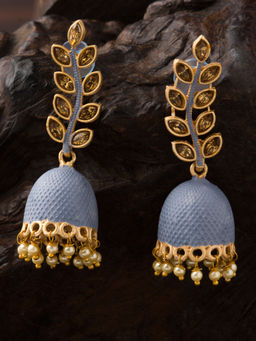 E2O - Gold Plated Grey Jhumkas