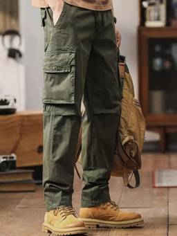 Oh Rare - Men Olive Relaxed Fit Cargo
