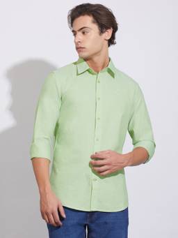 Being Human - Green Solid Regular Fit Shirt