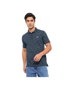 Being Human - Men Navy Blue Regular Fit Printed Polo T-shirt