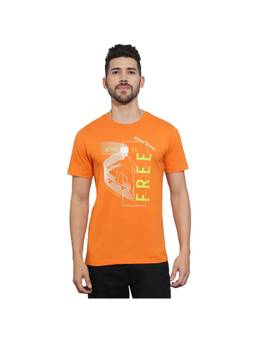 Being Human - Men Orange Regular Fit Graphic Printed Round Neck T-shirt