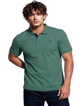 Van Heusen - Men Green Solid Ultra Soft Regular Fit Polo T-shirt