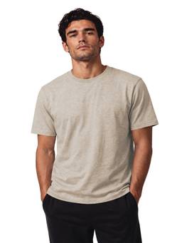 Van Heusen - Men Grey Cotton Textured Crew Neck T-shirt