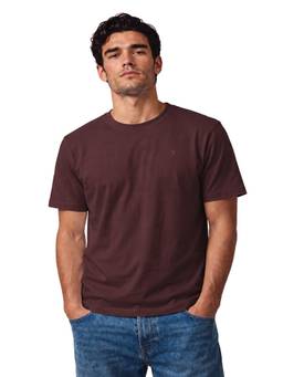 Van Heusen - Men Brown Cotton Solid T-shirt