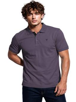 Van Heusen - Men Purple Solid Ultra Soft Regular Fit Polo T-shirt