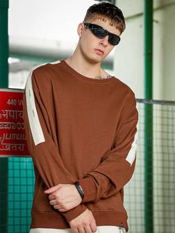 MANIAC - Men Brown Colorblock Sweatshirt