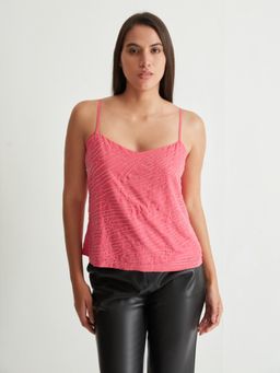 Cover Story - Hot Pink Embellished Cami Top