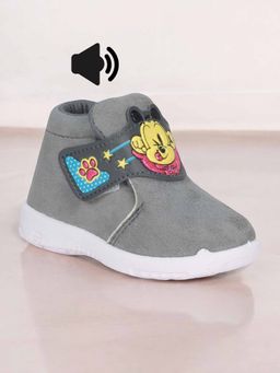 Lil Lollipop - Unisex Coolz Musical Chu Chu Shoes with Velcro Closing - Grey
