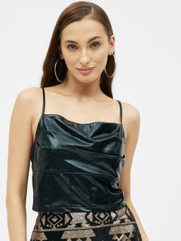 Kibo - Women Copper Strappy Crop Top