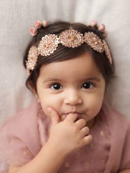 Choko - Gold Sequined Floral Embellished Headband