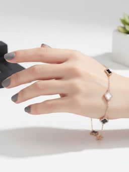 925 SILLER - 925 Pure Silver Rose Gold Adjustable Bracelet