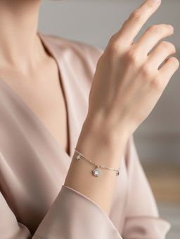 925 SILLER - 925 Pure Silver Adjustable Bracelet