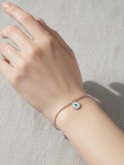 925 SILLER - 925 Pure Silver evil Eyes Adjustable Bracelet