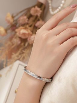 925 SILLER - 925 Pure Silver Adjustable Bracelet
