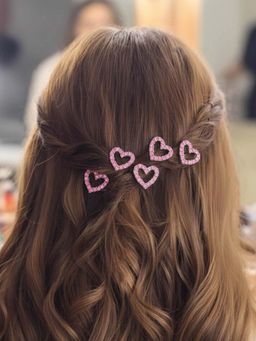 Hair Drama Co. - Crystal Heart U Pin - Pink