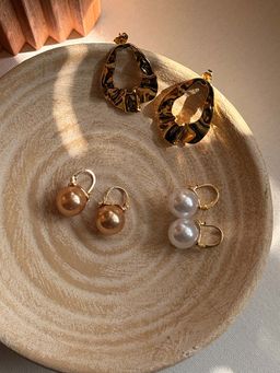 Niska - Statement 18k Gold Plated Anti Tarnish Earrings (Pack of 3)