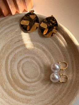 Niska - Statement 18k Gold Plated Anti Tarnish Earrings (Pack of 2)