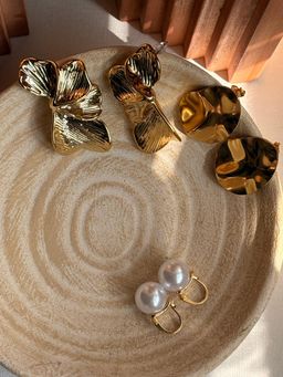 Niska - Statement 18k Gold Plated Anti Tarnish Earrings (Pack of 3)