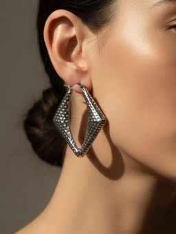 Niska - Silver Plated Anti Tarnish Statement Drop Earrings
