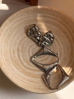 Niska - Silver Plated Anti Tarnish Statement Drop Earrings (Pack of 2)