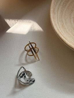 Niska - Anti Tarnish Statement Rings Multi-Colour (Pack of 2)