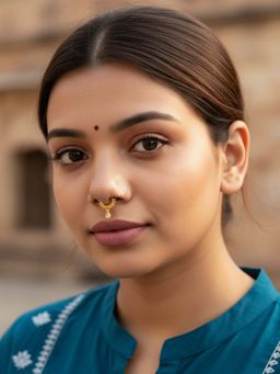 Accessher - Gold-Tone Clip-On Septum Adjustable Nose Ring White Teardrop for Women