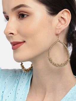RICHEERA - Gold-Toned Oval Drop Earrings