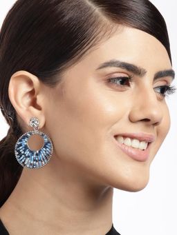 RICHEERA - Blue Circular Drop Earrings