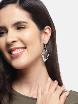 RICHEERA - Silver-Plated Contemporary Drop Earrings