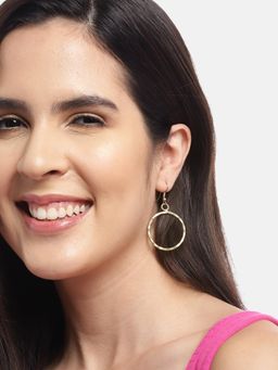 RICHEERA - Gold-Plated Circular Drop Earrings