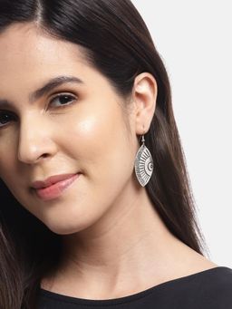 RICHEERA - Silver-Plated Geometric Drop Earrings