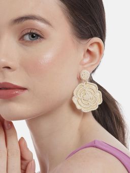 RICHEERA - Floral Beaded Drop Earrings