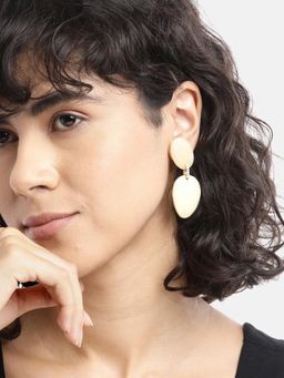 RICHEERA - Oval Artificial Beads Drop Earrings