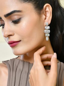 RICHEERA - Silver-Plated Contemporary Drop Earrings