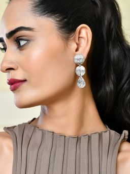 RICHEERA - Silver-Plated Contemporary Drop Earrings