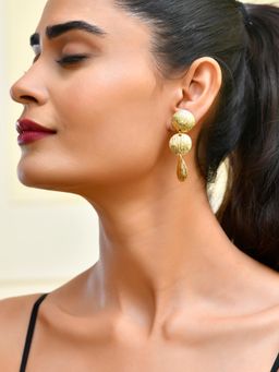 RICHEERA - Gold Plated Contemporary Drop Earrings