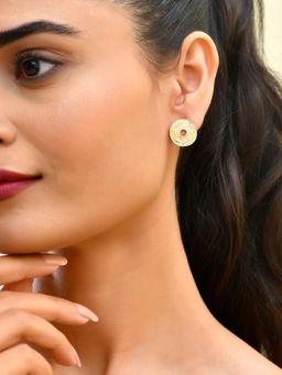 RICHEERA - Gold Plated Contemporary Studs Earrings