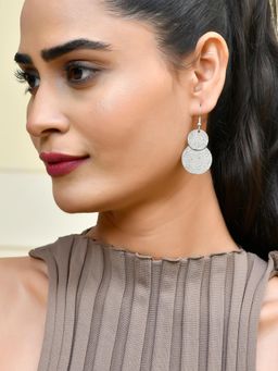 RICHEERA - Silver-Plated Circular Drop Earrings