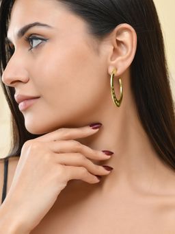 RICHEERA - MNSH Gold-Plated Circular Shaped Hoop Earrings