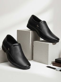 LIBERTY - Fortune HML-89E Formal Non Lacing Mocassin Shoes - Black