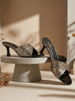 LIBERTY - Senorita STY-156E Casual HeeledSlippers - Black