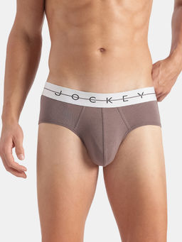 Jockey - Ny15 Men Super Combed Cotton Elastane Stretch Solid Brief-Plum Truffle