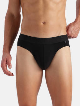 Jockey - Us59 Men Super Combed Cotton Elastane Solid Brief-Black